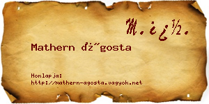 Mathern Ágosta névjegykártya